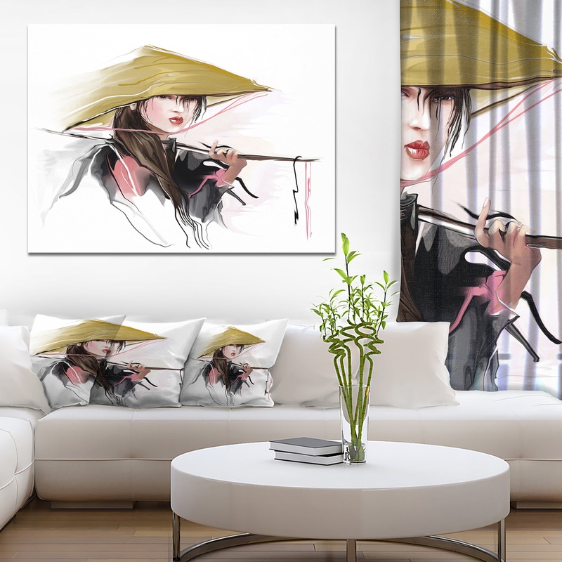 Vietnamese Woman - Digital Art Portrait Canvas Print