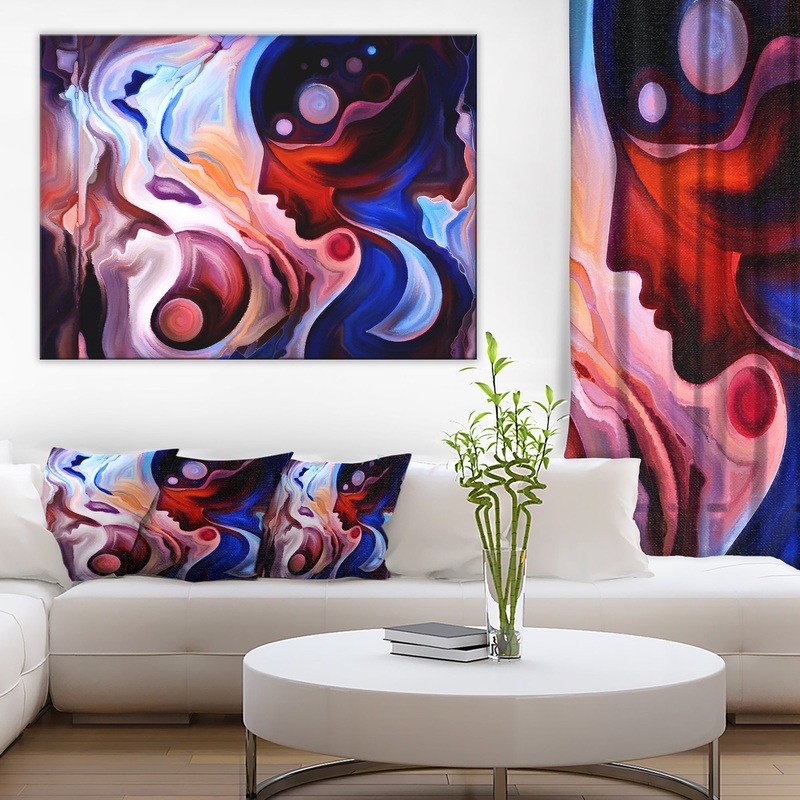 Watching Woman Painting - Abstract Canvas Art Print