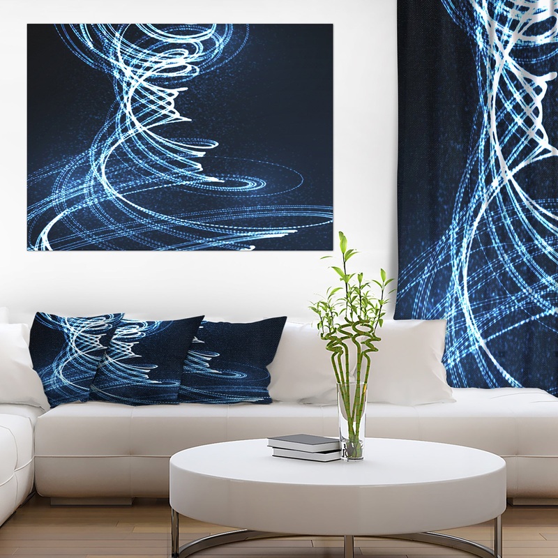 3D Illuminated Helix Shapes - Abstract Digital Art Canvas Print
