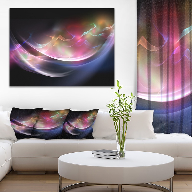 3D Pink Blue Glowing Light - Abstract Digital Art Canvas Print