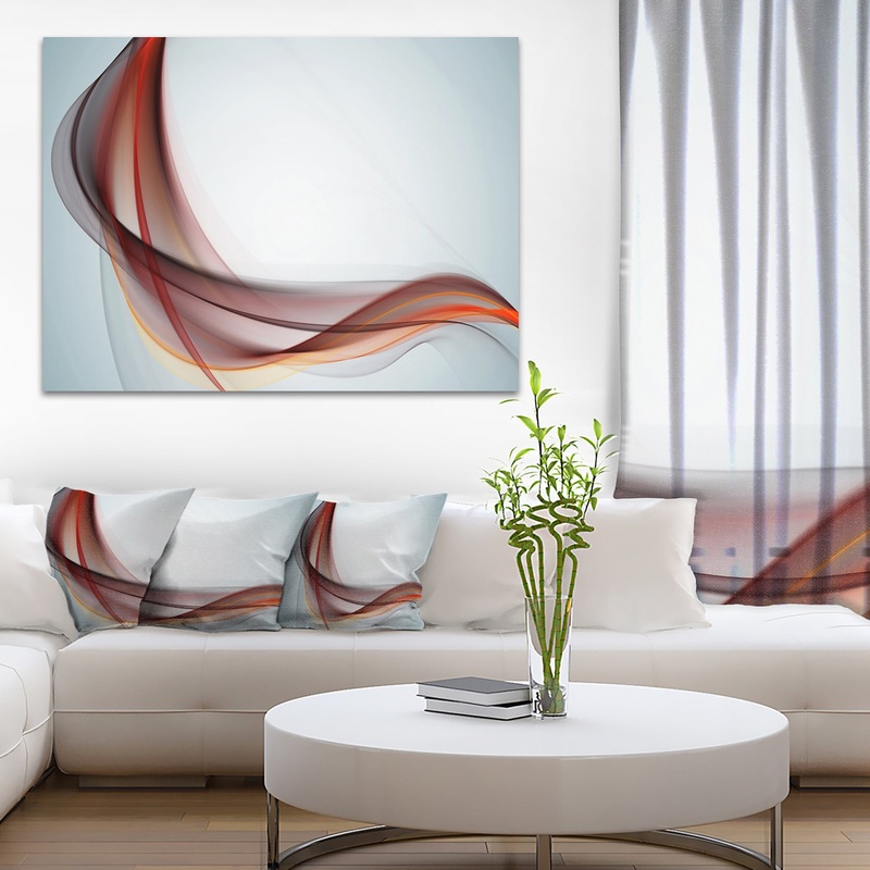 Abstract Brown Upward Waves - Abstract Digital Canvas Print