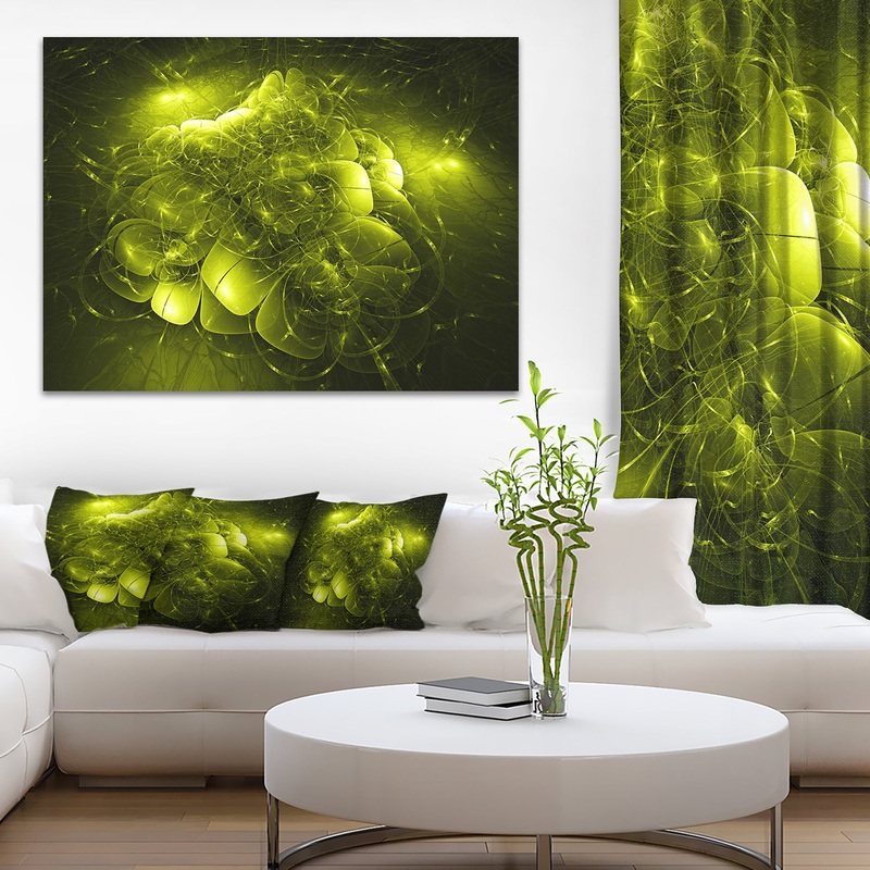 Alien Mystical Flower Yellow - Floral Digital Art Canvas Print