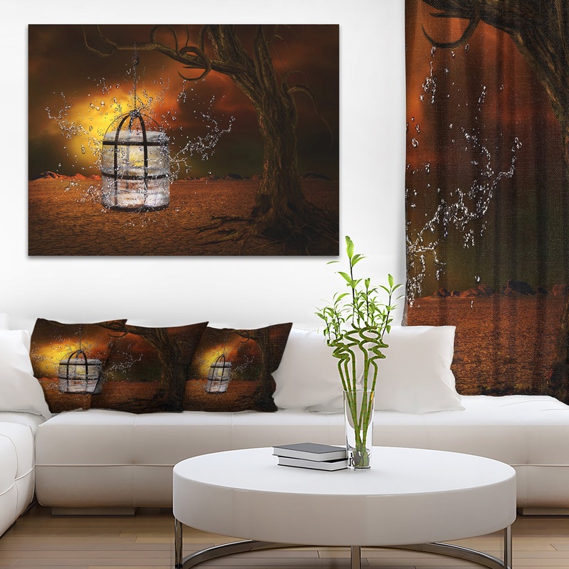 Water Locked Cage - Abstract Digital Art Canvas Print