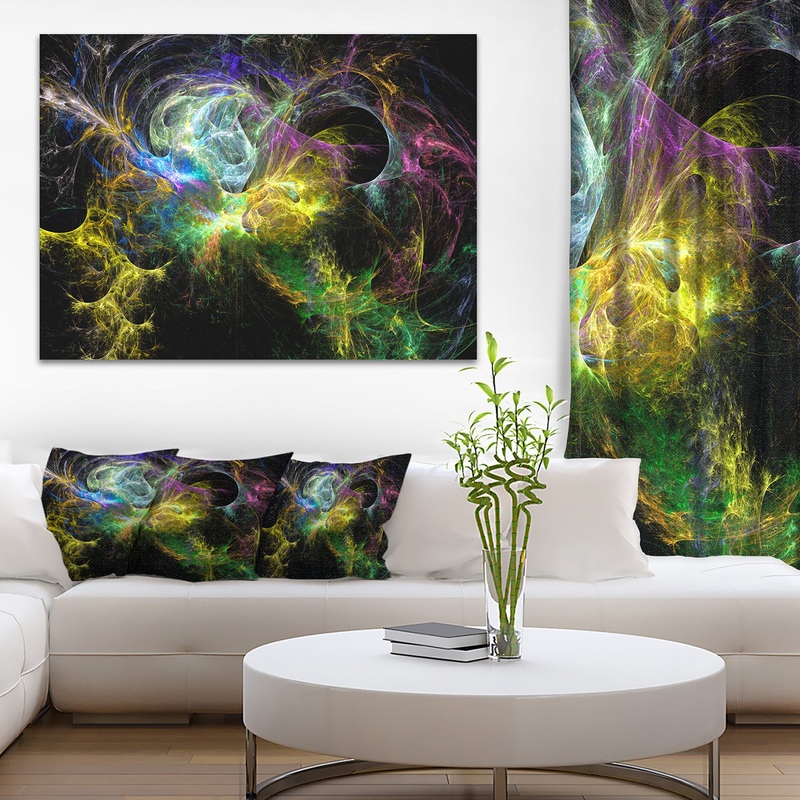 Wings of Angels Yellow - Abstract Digital Art Canvas Print