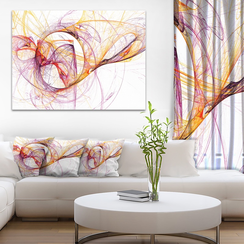 Wisps of Smoke Orange Purple - Abstract Digital Art Canvas Print