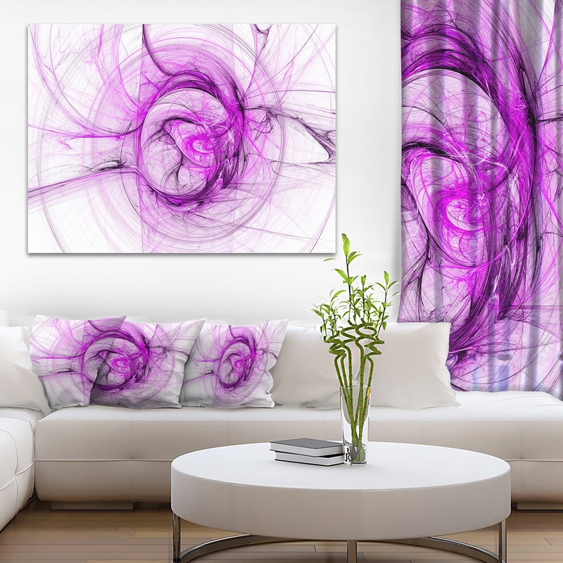 Wisps of Smoke Purple - Abstract Digital Art Canvas Print
