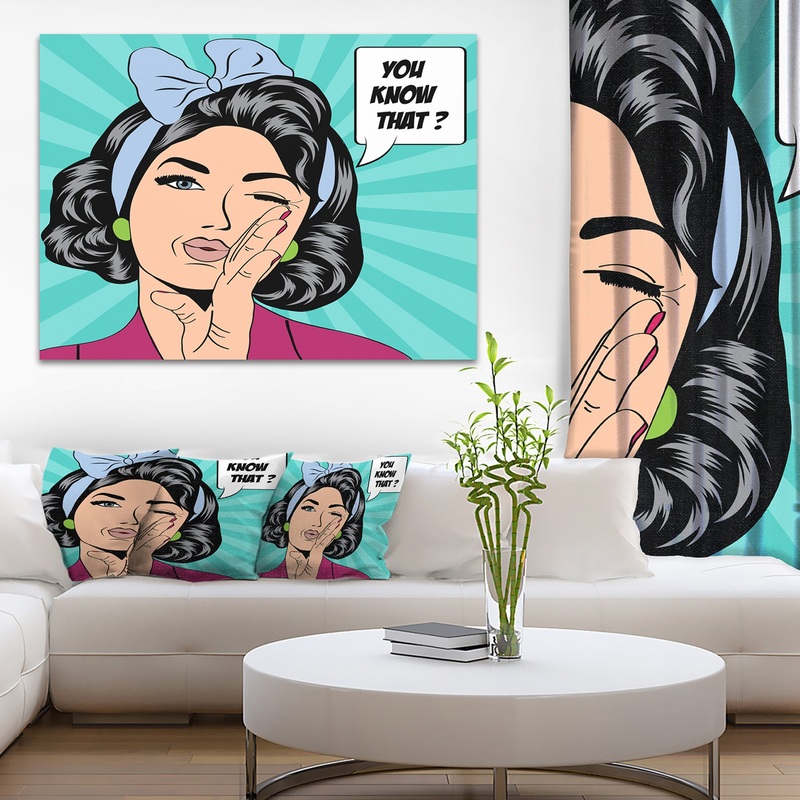 Woman in Comic Style - Portrait Digital Art Canvas Print