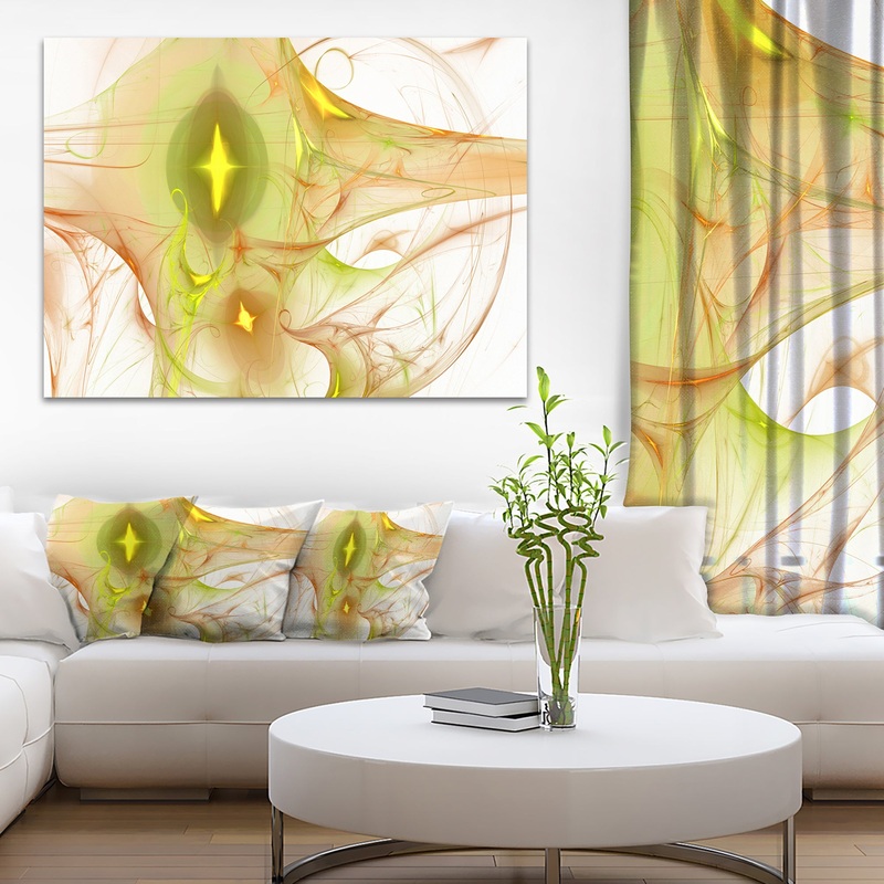 Yellow Bright Candle - Abstract Digital Art Canvas Print