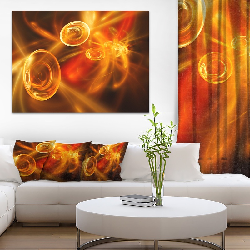 Yellow Fractal Desktop Wallpaper - Abstract Digital Art Canvas Print