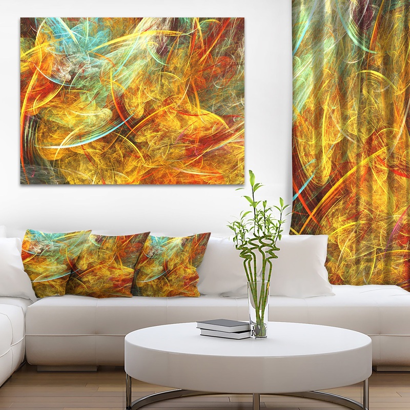 Yellow Swirling Clouds - Abstract Digital Art Canvas Print
