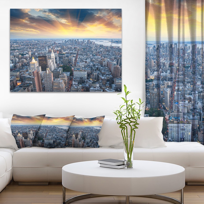 Aerial View of NYC Skyscrapers - Cityscape Photo Canvas Print