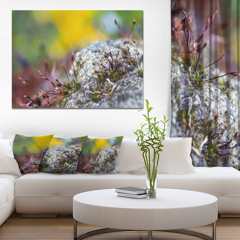 Abstract Composition of Moss Flowers - Modern Landscape Wall Art Canvas