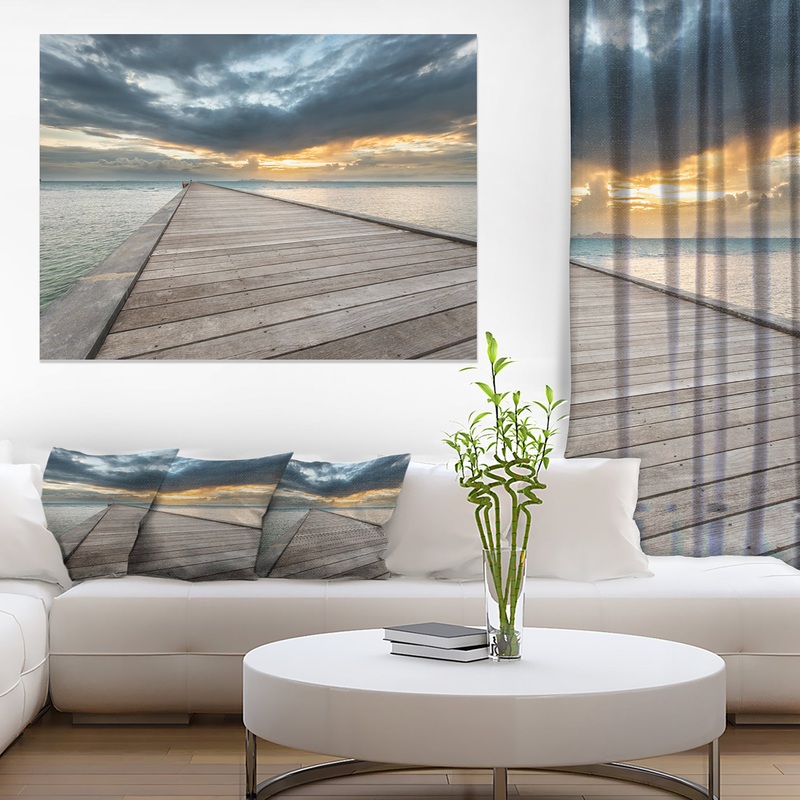 Beach Sunset in Koh Samui Thailand - Sea Bridge Canvas Wall Artwork