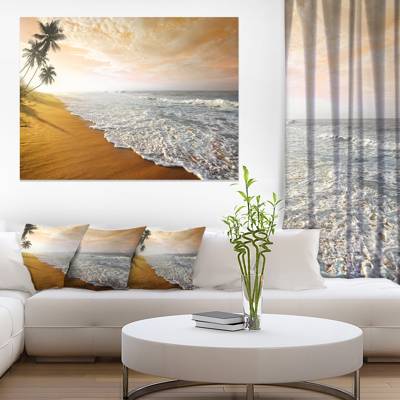 Wavy Clouds over Seashore - Extra Large Seascape Art Canvas