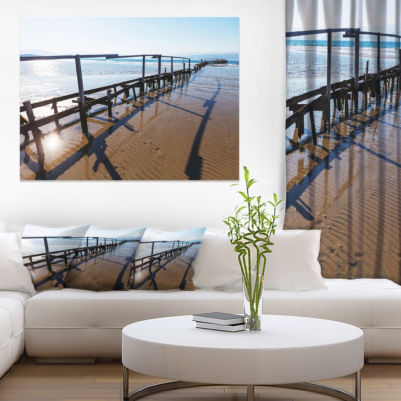 Wooden Boardwalk on Beach - Sea Bridge Canvas Wall Artwork