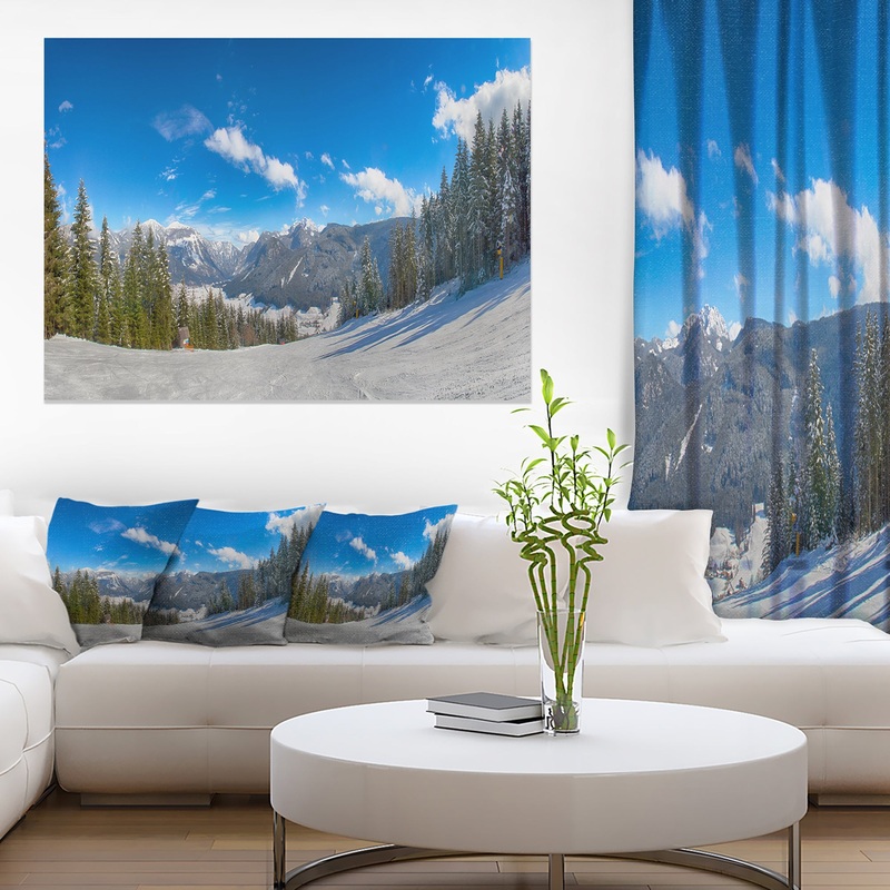 Austrian Alps Seen From Ski Slope - Landscape Art Canvas Print