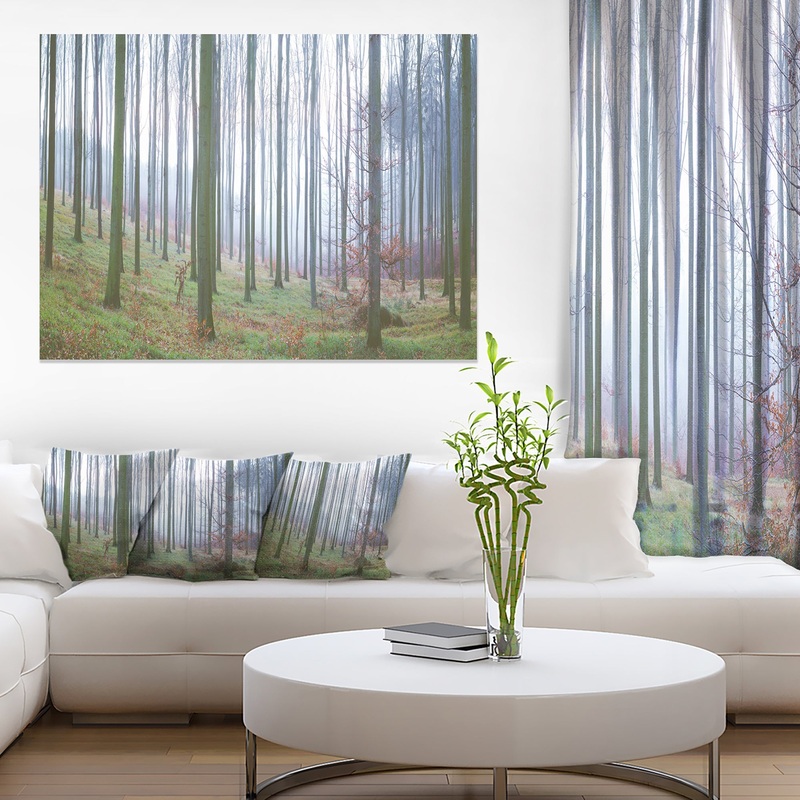 Autumn Tree Trunks Panorama - Oversized Forest Canvas Artwork
