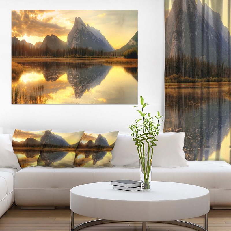 Vermillion Lake Sunrise in Banff Park - Landscape Art Canvas Print