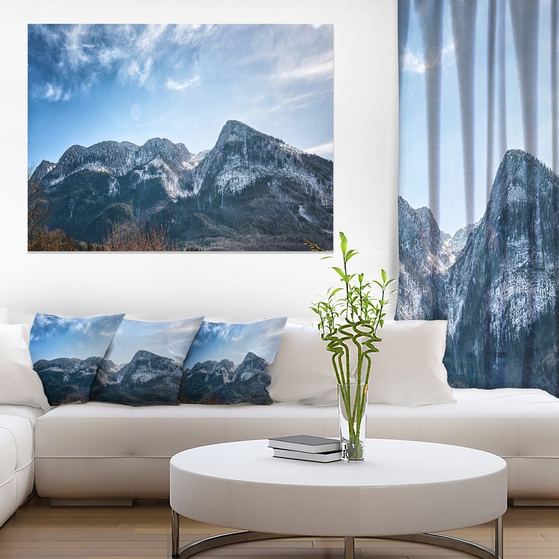 Winter Mountains with Sun Flare - Landscape Art Canvas Print