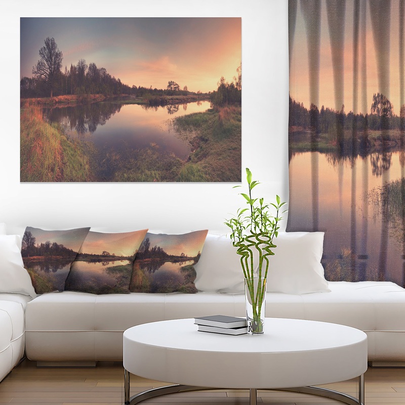 Yellow Tinged Spring Mountains - Landscape Artwork Canvas