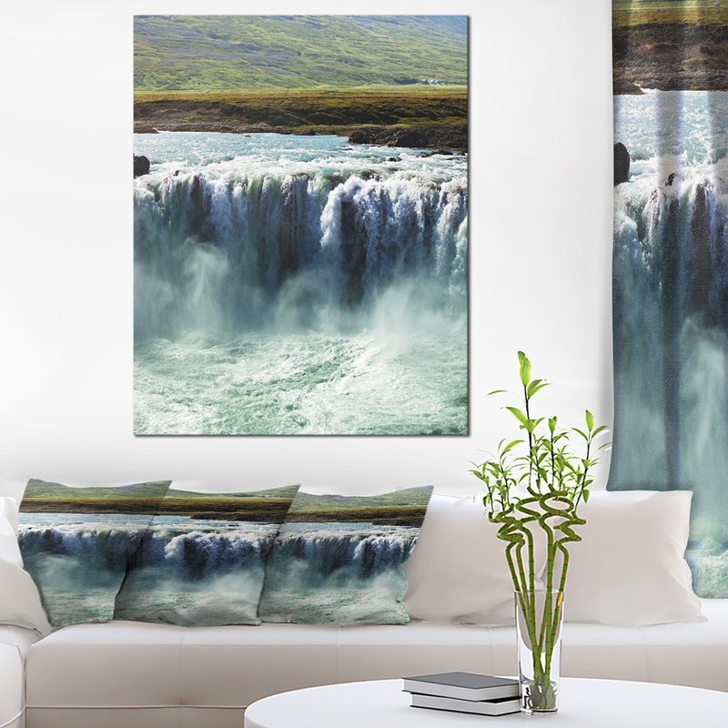 Amazing Waterfalls in Iceland - Oversized Landscape Canvas Art