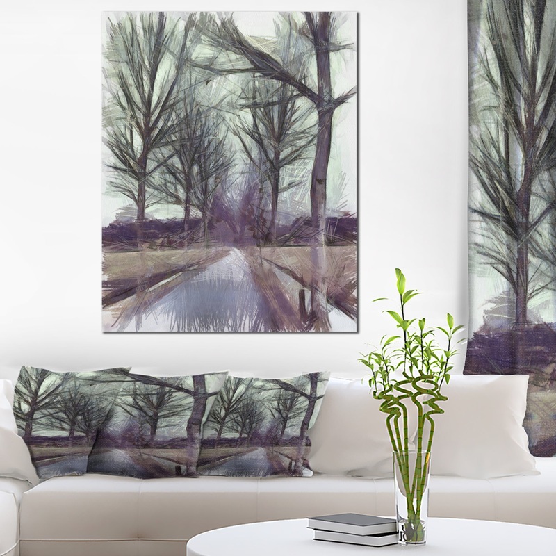 Abstract Nature Watercolor Sketch - Large Landscape Canvas Art