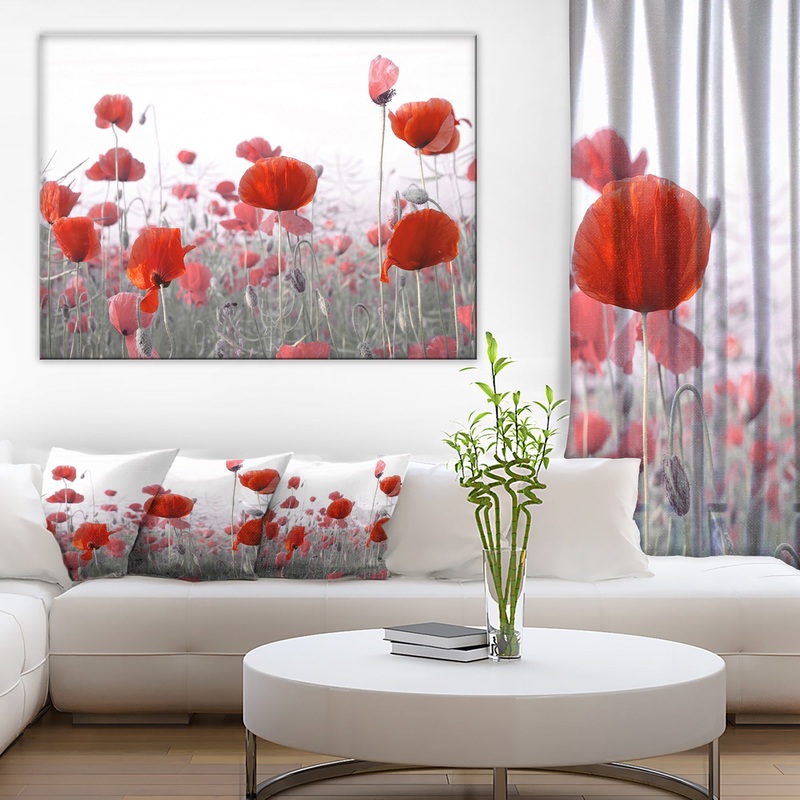 Amazing Red Poppy Flower Garden - Flower Artwork on Canvas