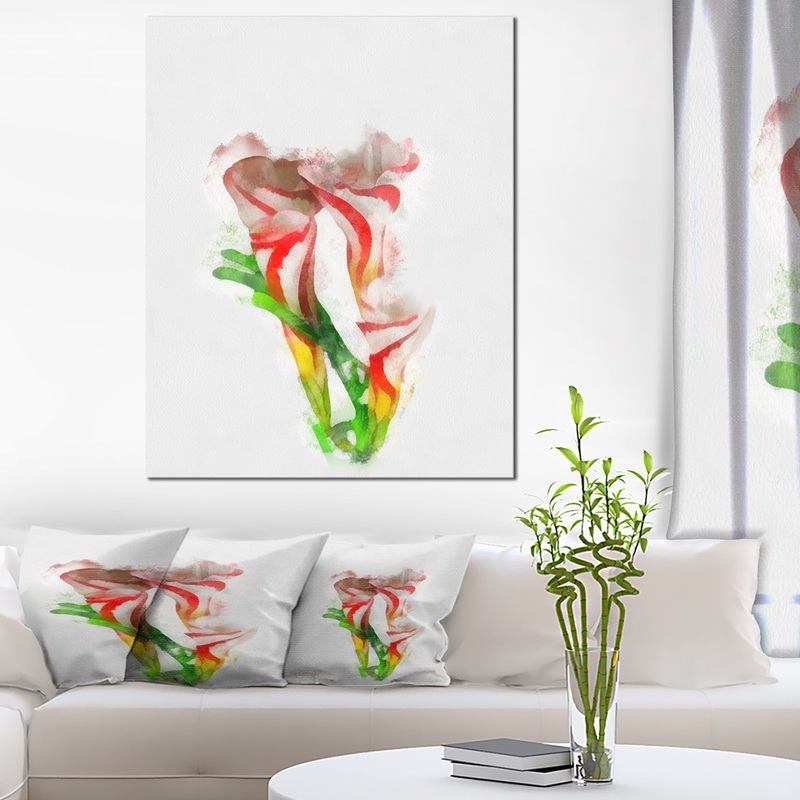 Beautiful Bell Flower Watercolor - Extra Large Floral Canvas Art