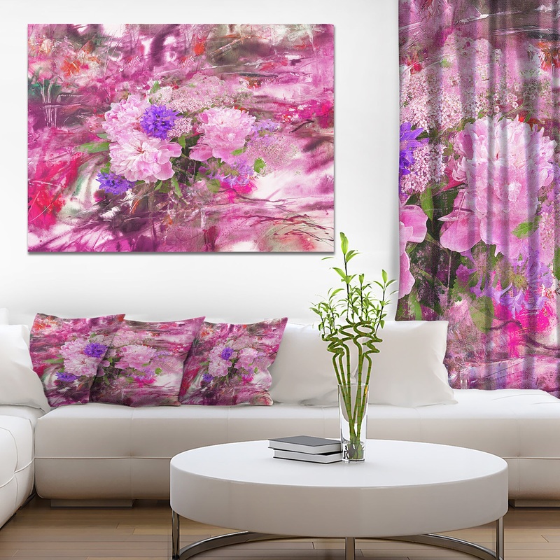 Abstract Background with Pink Peony - Extra Large Floral Wall Art