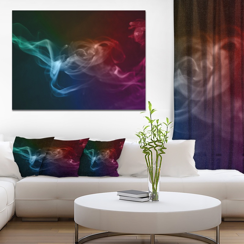 Abstract Fractal Smoke Waves - Large Abstract Canvas Wall Art