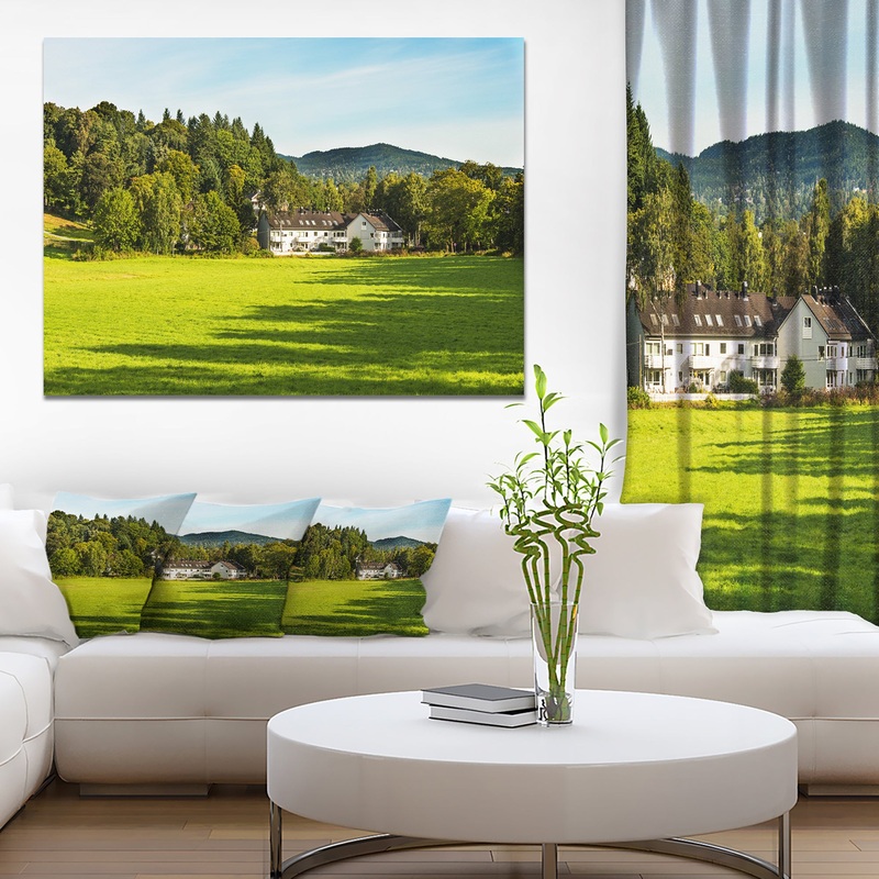 Alone Farmhouse in Meadow - Landscape Canvas Wall Artwork