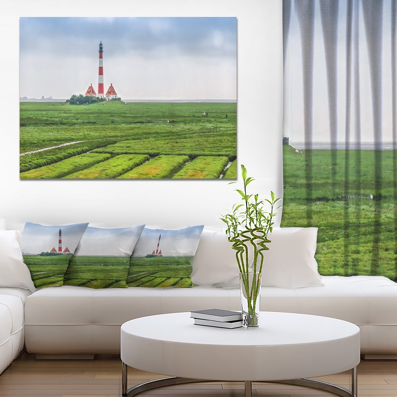 Westerheversand Lighthouse Panorama - Landscape Canvas Wall Artwork