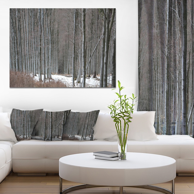 Winter Forest with Thick Trees - Large Forest Canvas Art