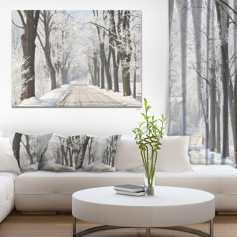 Winter Lane in Countryside - Large Forest Artwork Canvas