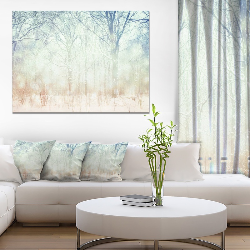 Winter with Foggy Forest - Landscape Canvas Wall Artwork