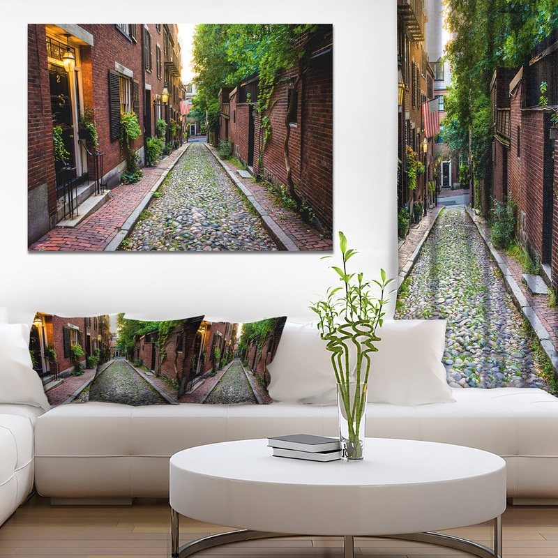 Acorn Street Massachusetts - Landscape Canvas Wall Artwork