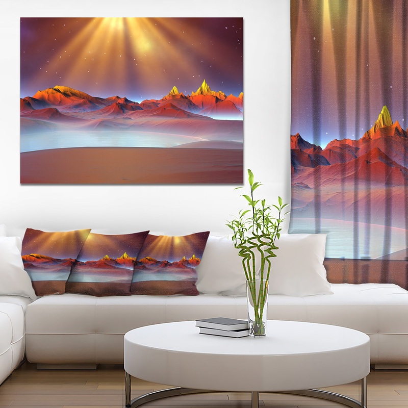 Alien Landscape at Sunset - Landscape Canvas Wall Artwork